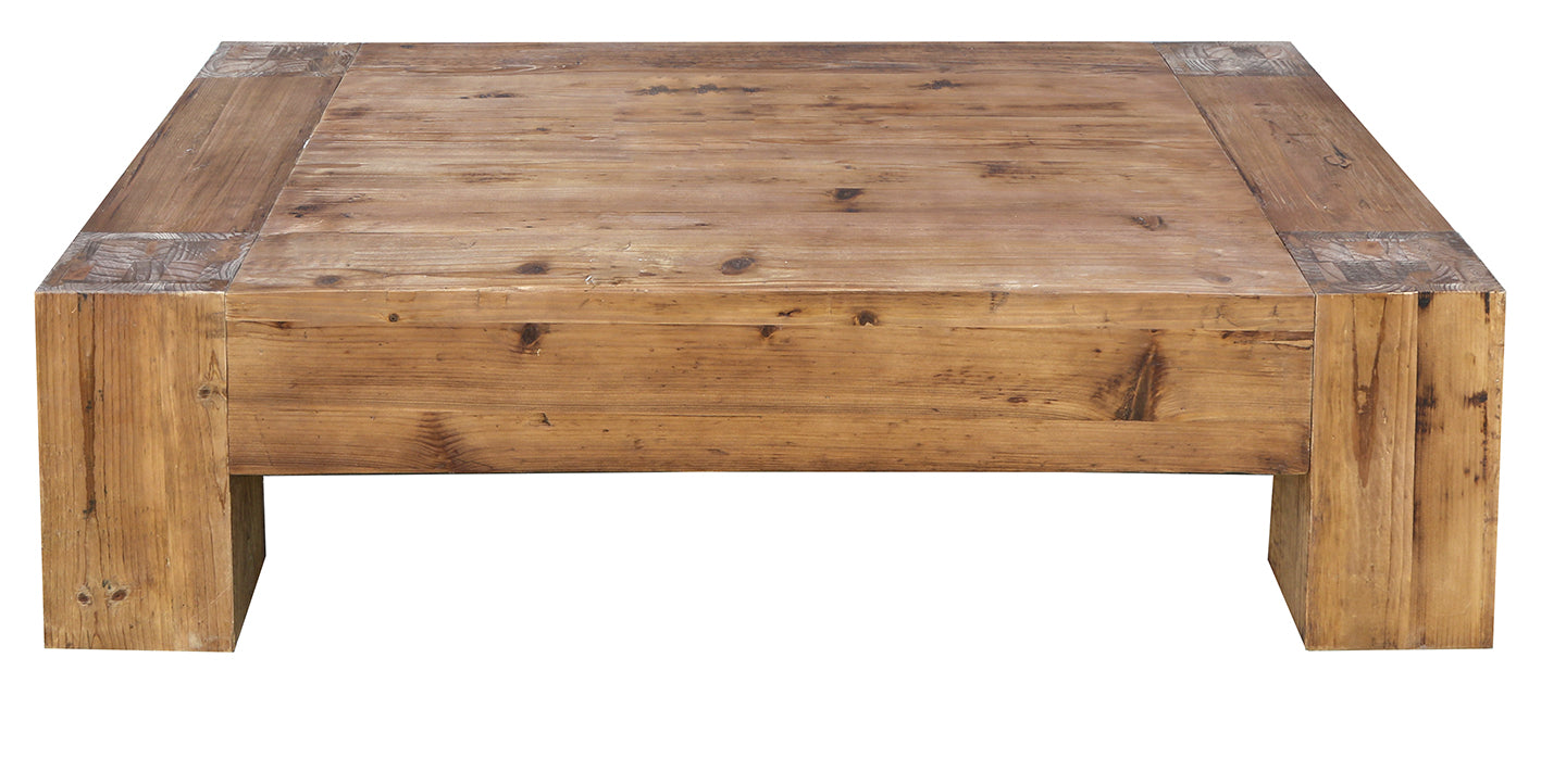 Edo : Reclaimed Pine Wide Leg Coffee Table Wabi Sabi Furniture Australia