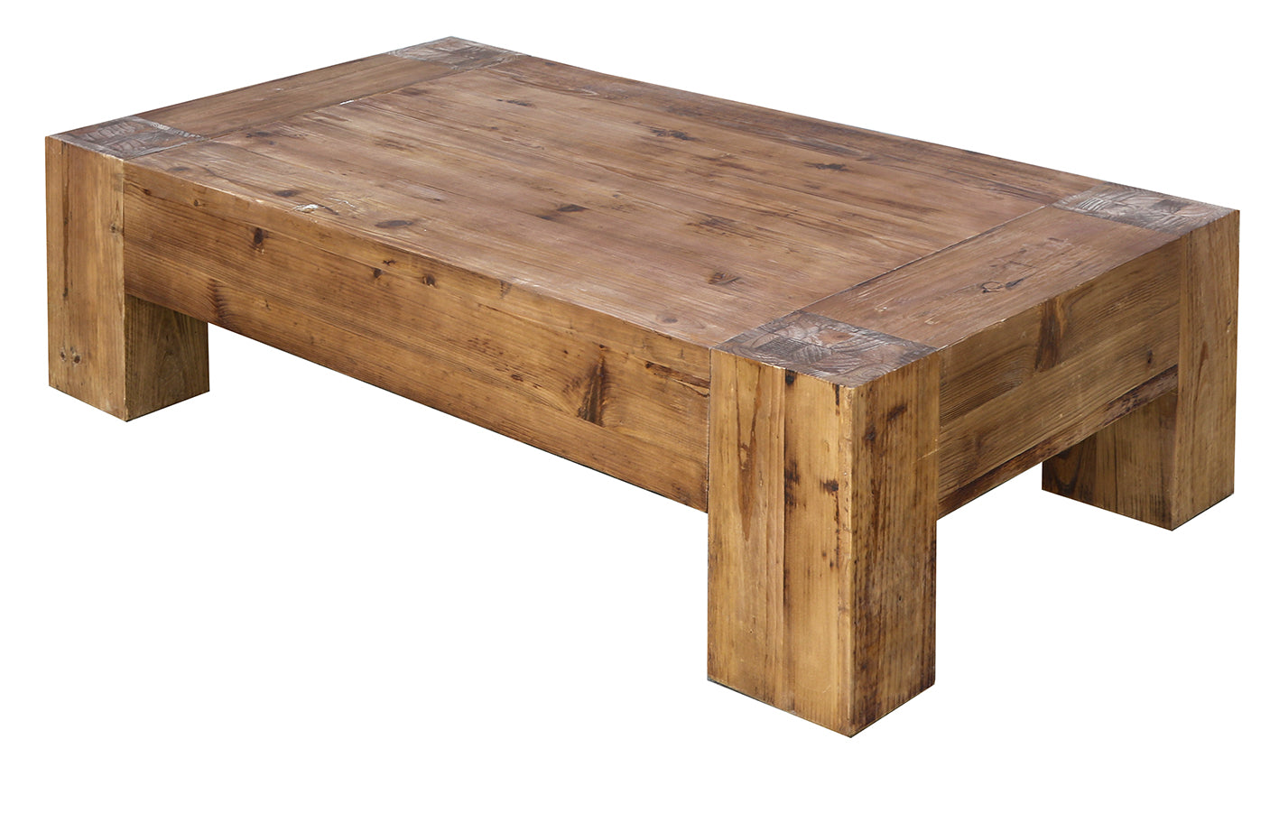 Edo : Reclaimed Pine Wide Leg Coffee Table Wabi Sabi Furniture Australia