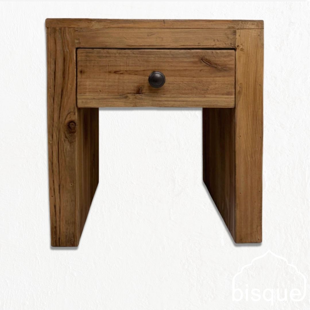 Malick : Bedside Table, Reclaimed Pine, Natural