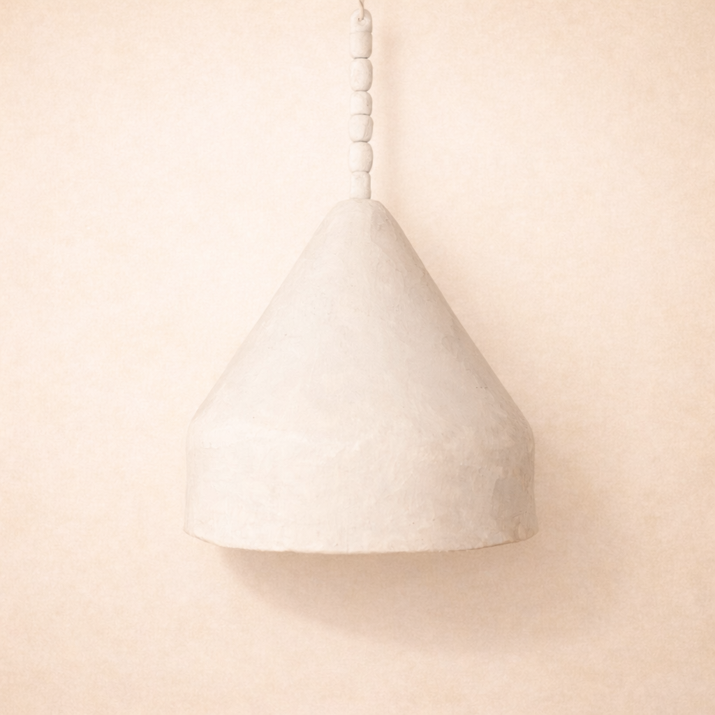 Pendant light: Abasa Cublukan Clay Pendant Light, Small, white