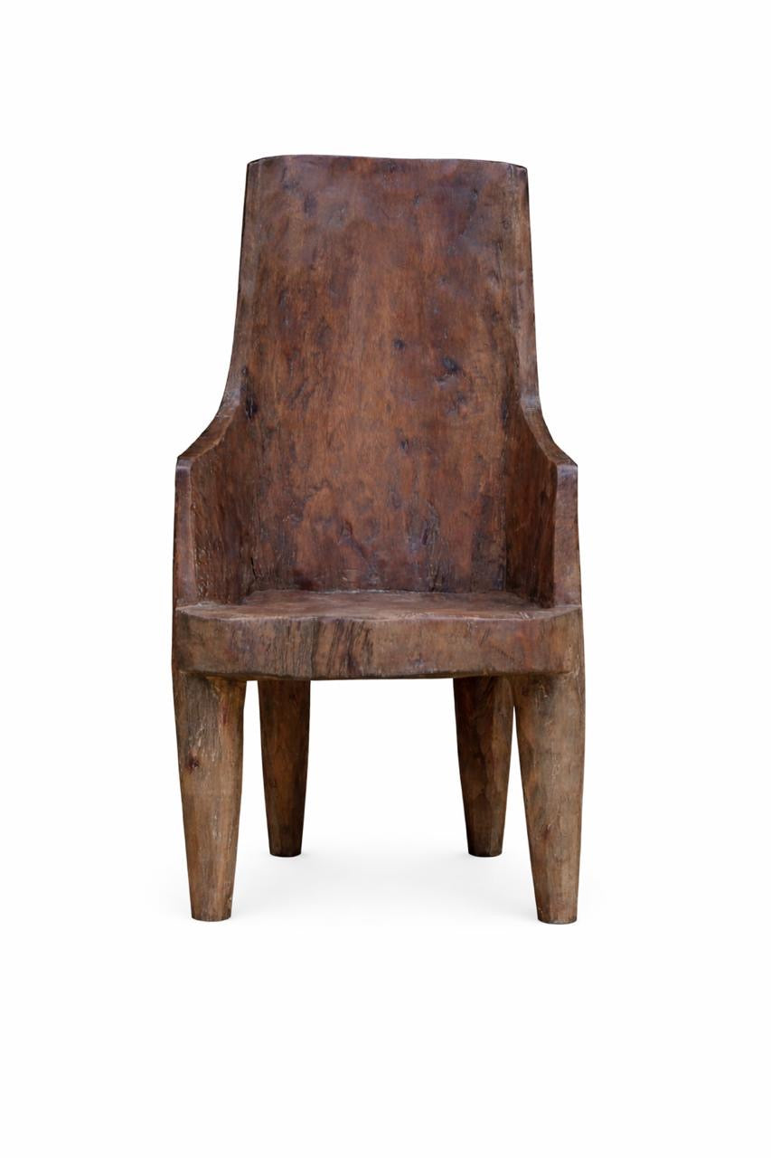 Womak : Tribal hand carved occasional chair.