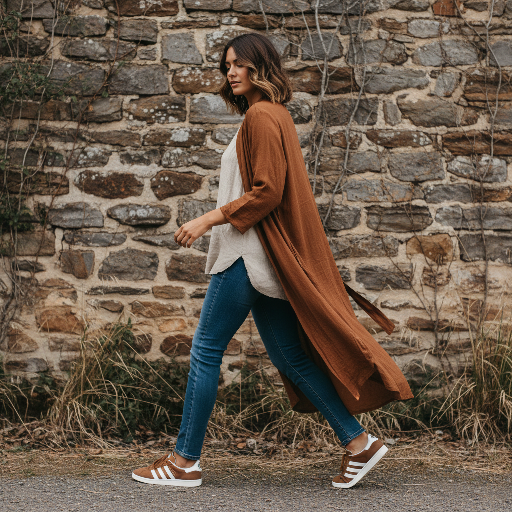 Italian Linen : Annabelle: Jacket, One size | Pecan Brown