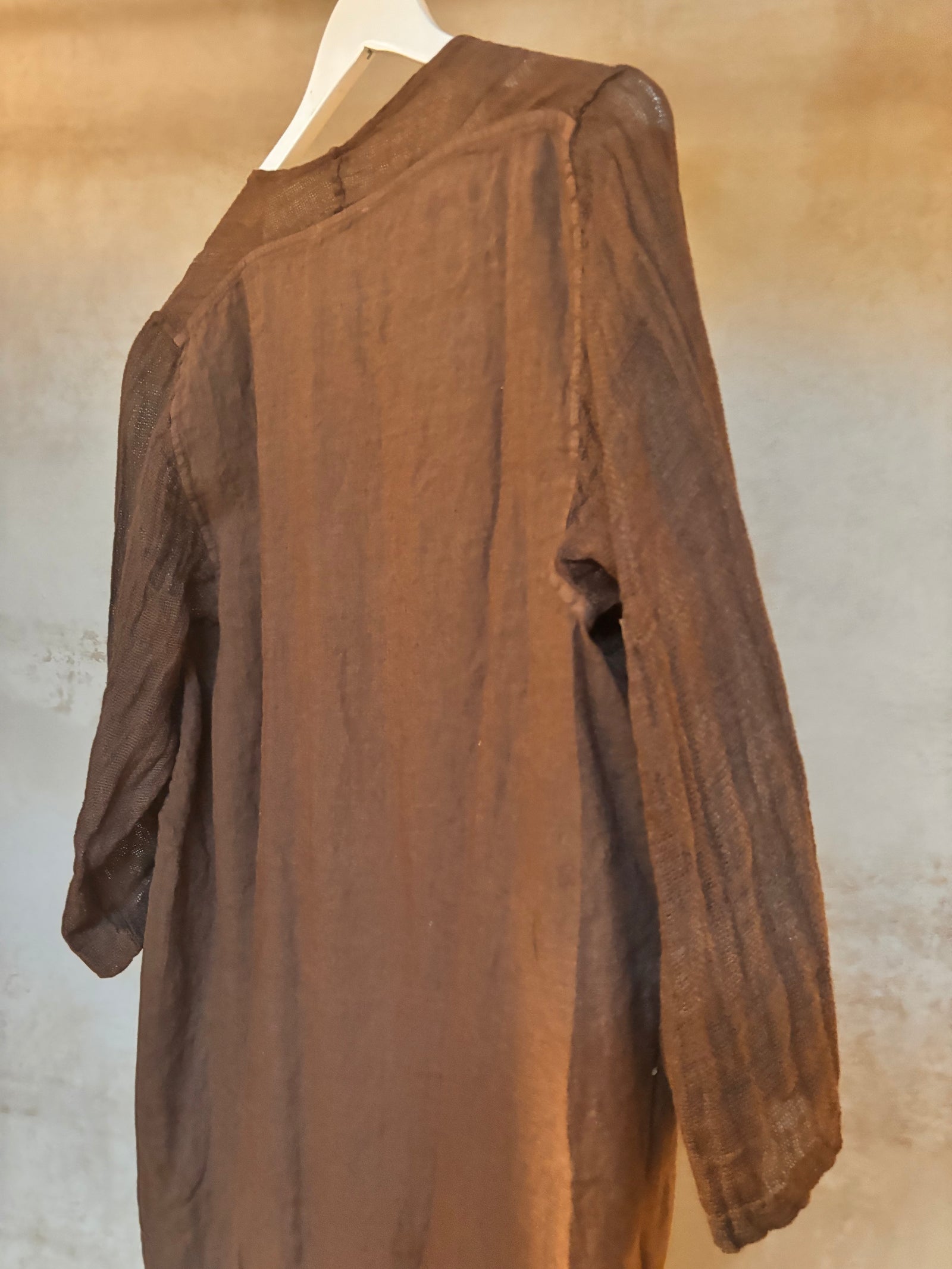 Italian Linen : Annabelle: Jacket, One size | Pecan Brown