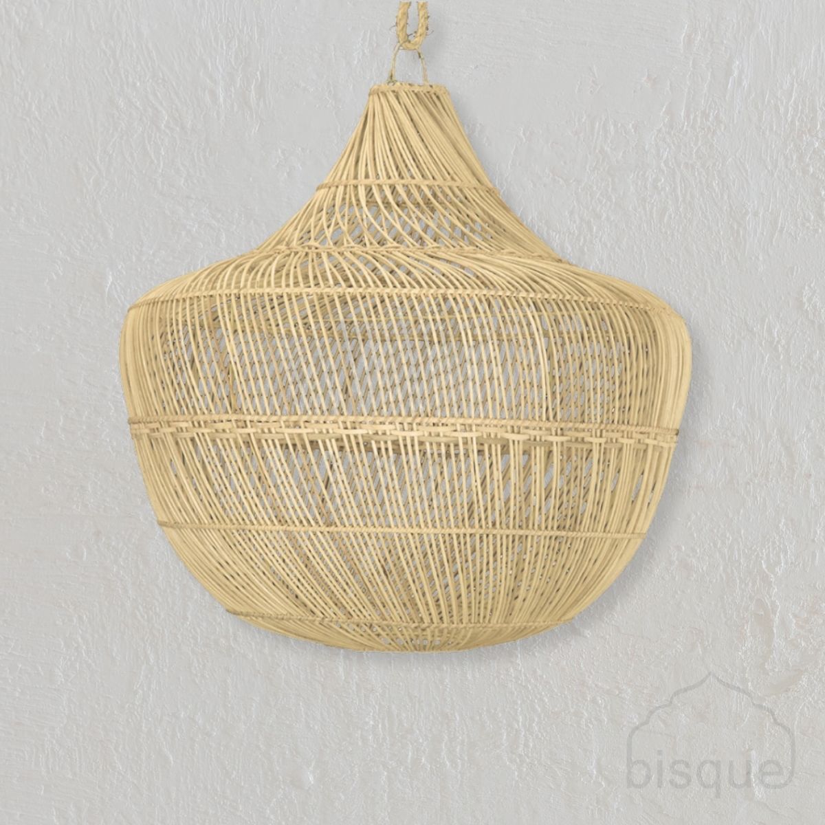 Annisa : Bowl shaped Rattan Pendant, Natural