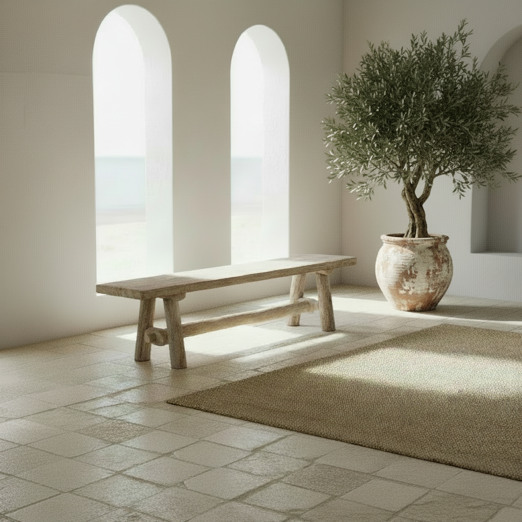 Anyanga : 180cm Teak Bench Seat, Whitewashed