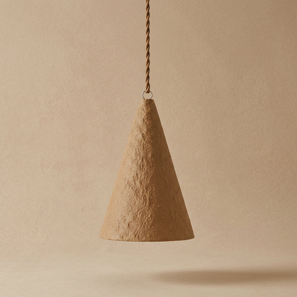 Pendant Light : Arlon : Tall Cone Paper Pendant, 70cm | Brown