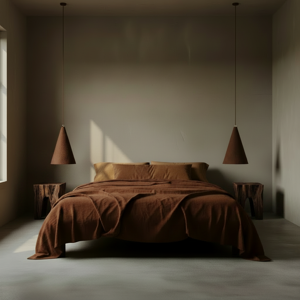 Pendant Light : Arlon : Tall Cone Paper Pendant, 70cm | Brown