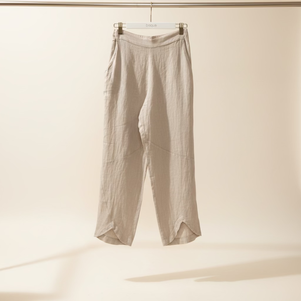aster italian linen loose leg natural pants