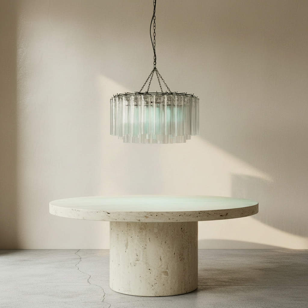 Pendant light: Bisetti. Recycled Clear Glass Chandelier