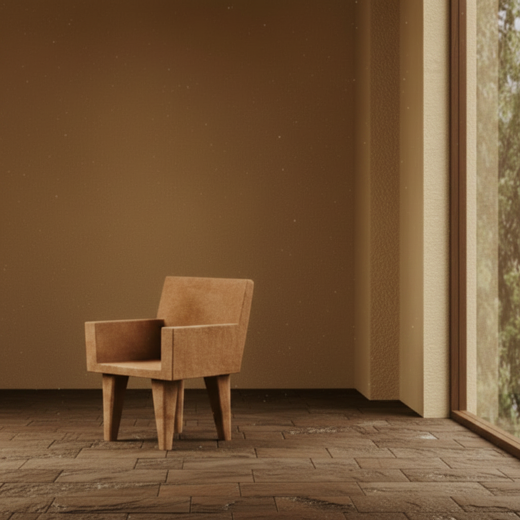 Bronx Brutalist Style hand carved chair, primitive made of Laban Wood. 172 x 55 x 184cm H, seat 34cm