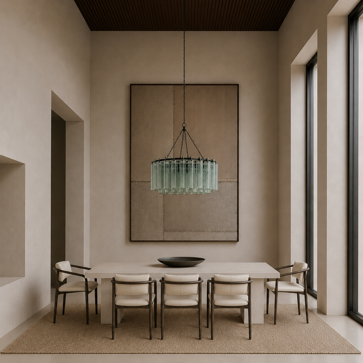 Dining chair: Buono, cream Leather and Brown chair.