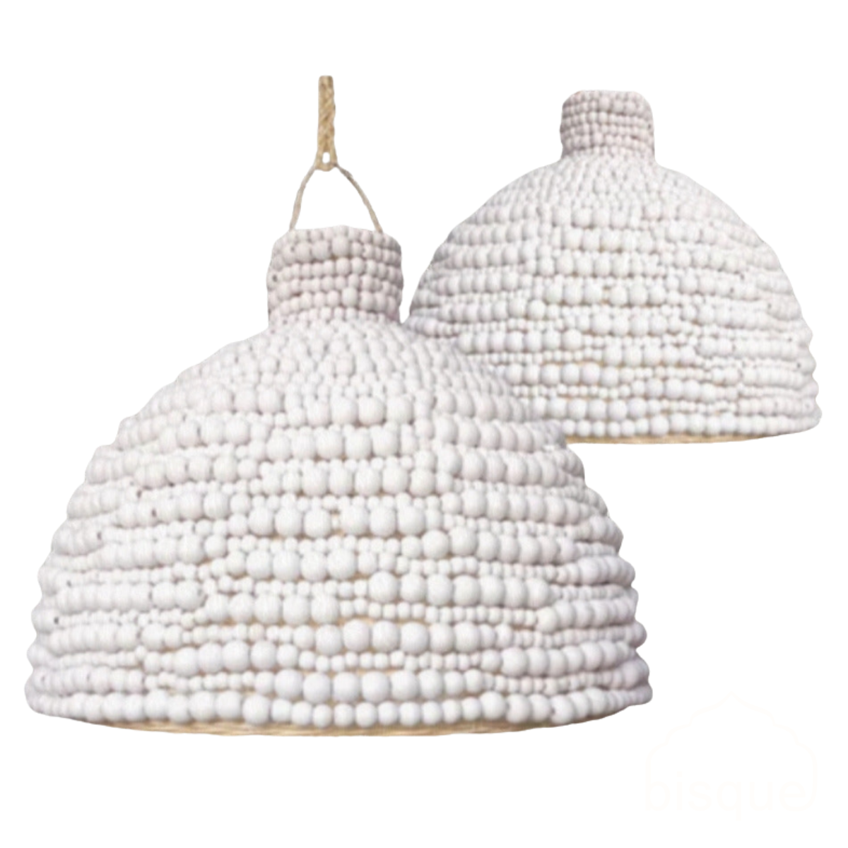 Cahya : Wooden Bead Pendant Light, Large