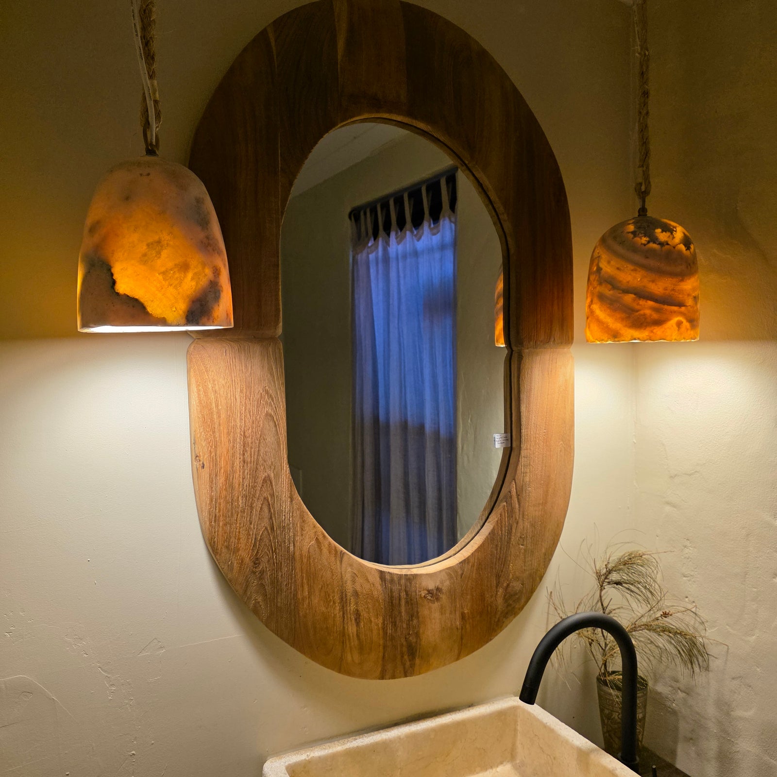 Mirror : Bandile : Recycled Teak Asymetrical Mirror,70 x 110 cm