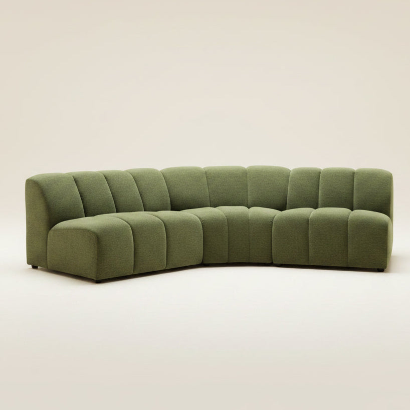 Comora : Sectional Curved Sofa, Moss Green