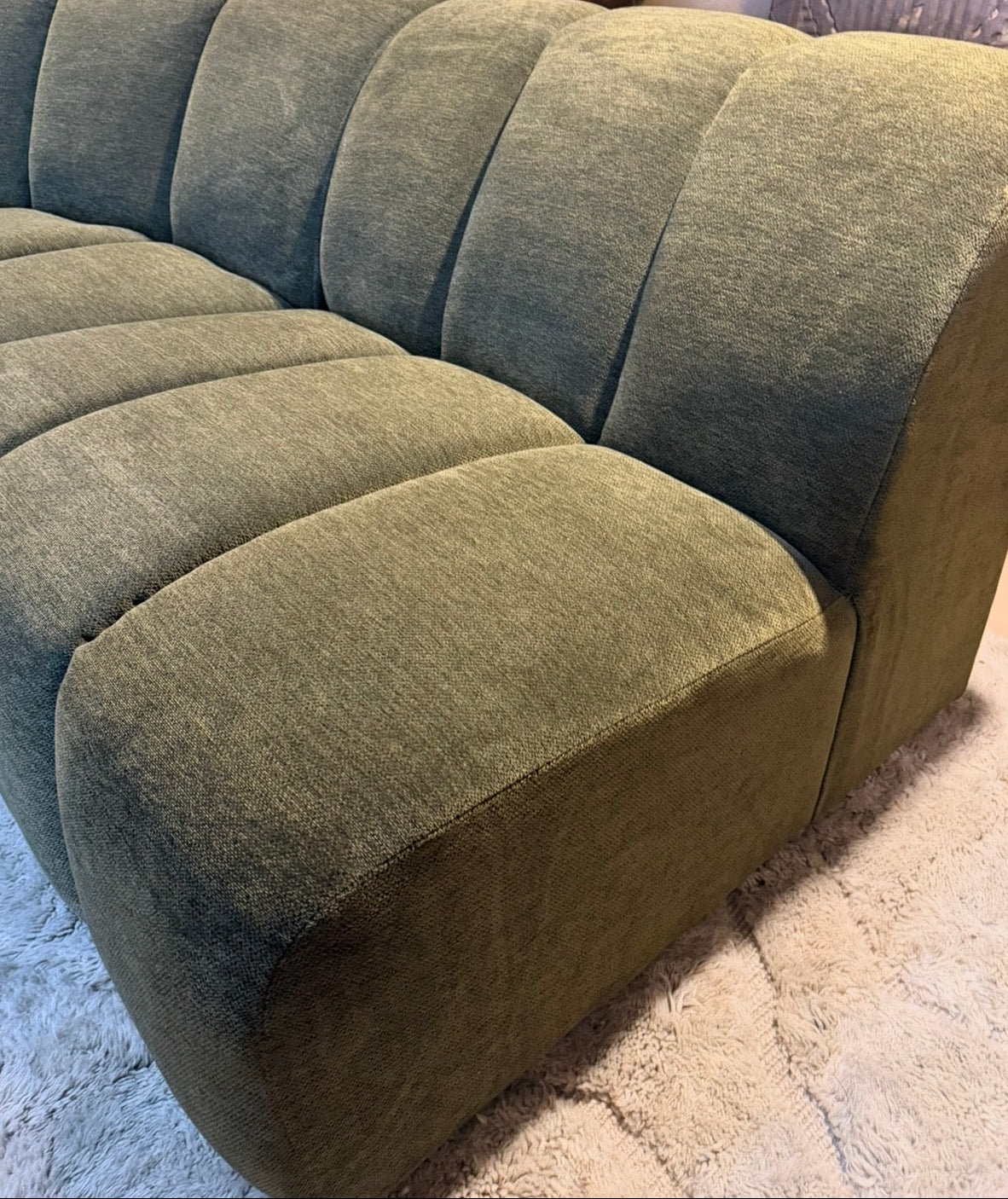 Comora : Sectional Curved Sofa, Moss Green