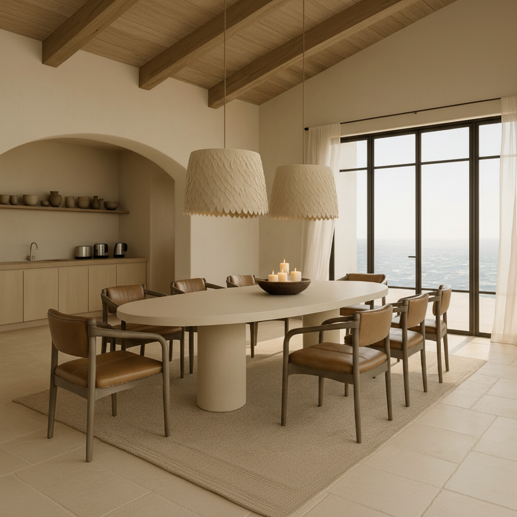 Dining Table: Granata: GRC 2.4m Oval Dining Table in Ecru