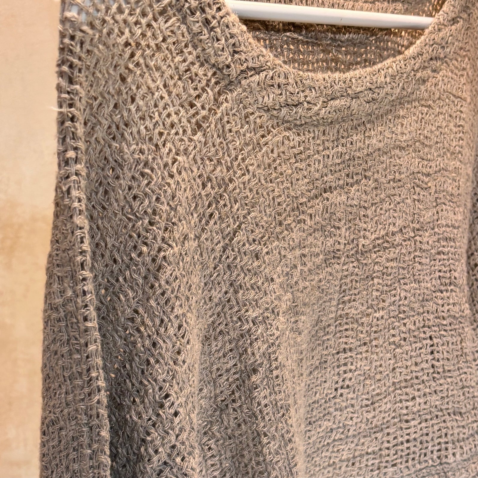Italian Linen : Elena: Scoop Neck Crop Top, One Size | Natural