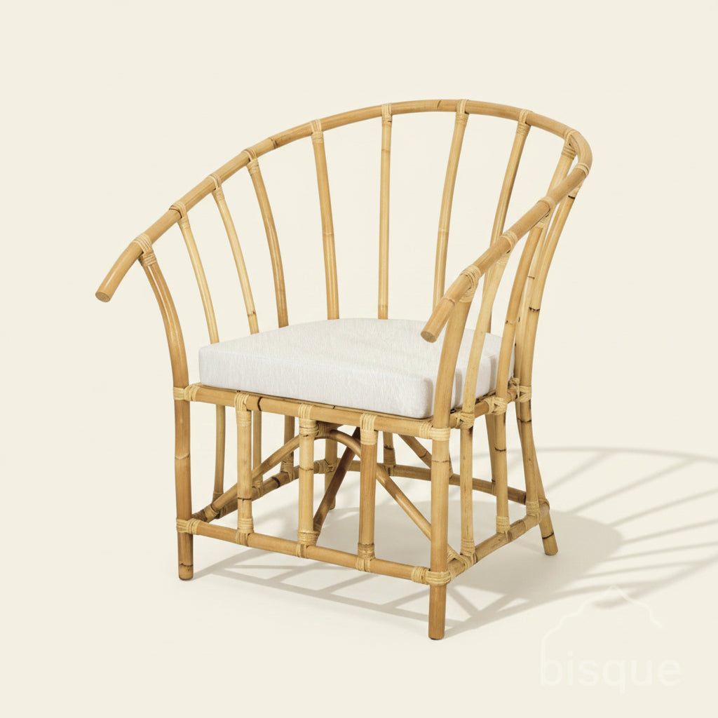 eloise classic asian style armchair, including cushion . bisque traders.