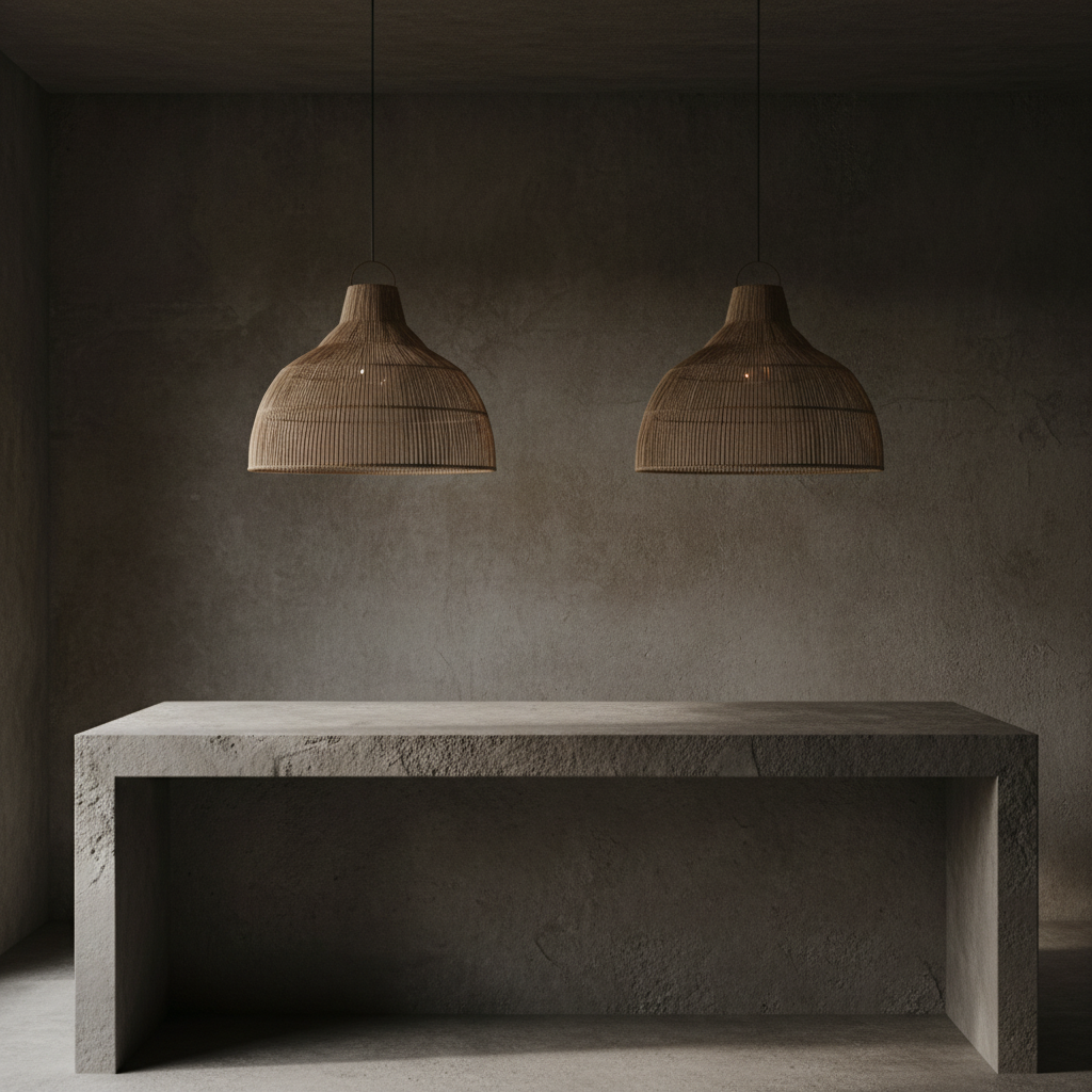 CLEARANCE PENDANT : Farah : Rattan Pendant, Natural