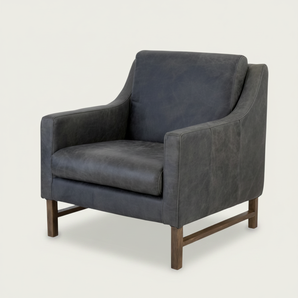 Occasional Chair : Giorgio : Leather Arm Chair, Lead