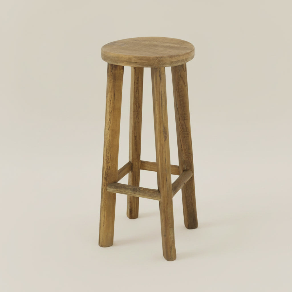 huang recycled pine round barstool scene