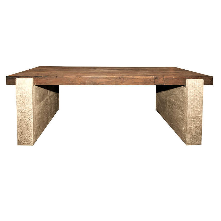Dining Table : Barasa : Stone Base and Reclaimed Teak 240cm