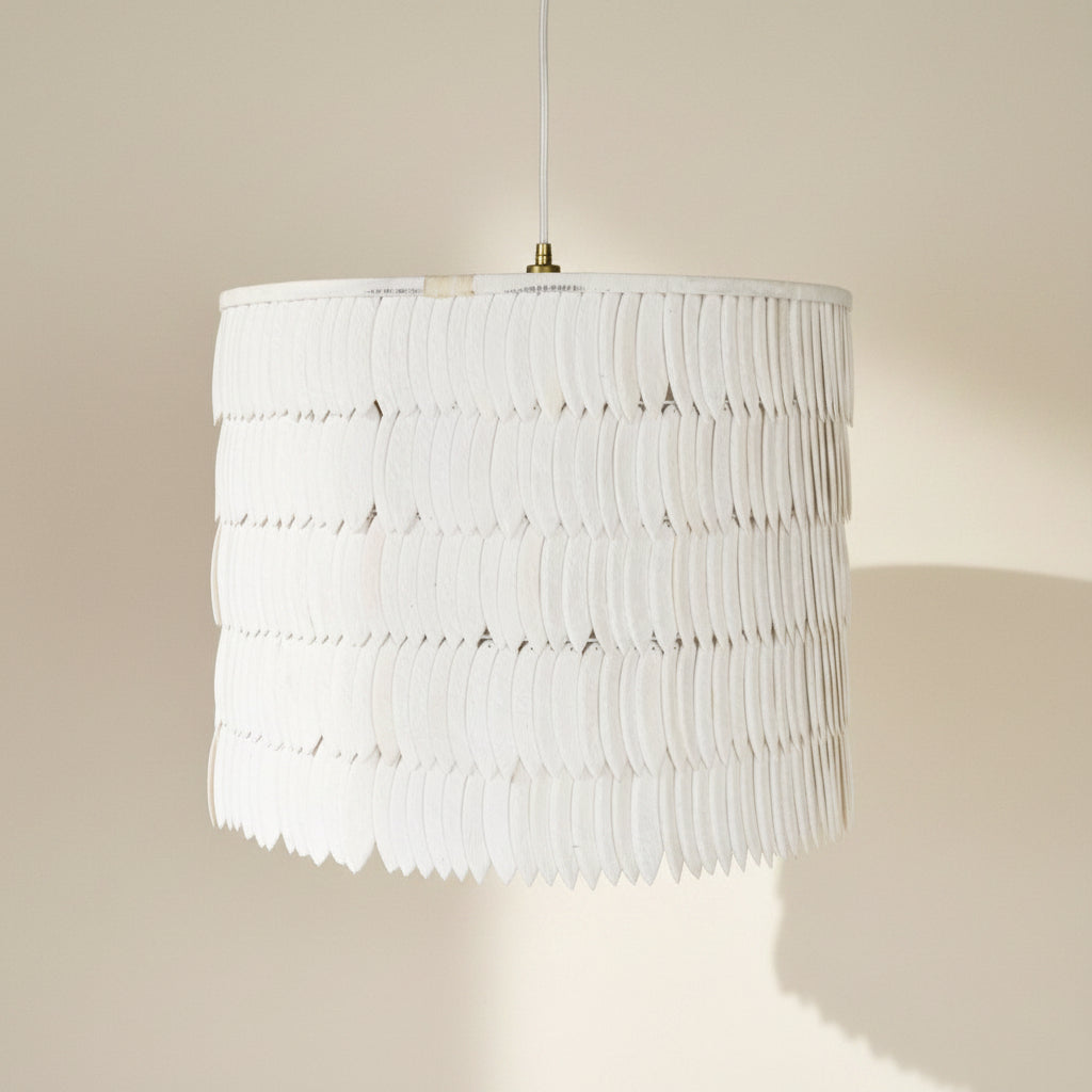 CLEARANCE PENDANT : Juma : Wooden Cuttlefish Pendant Light, Large