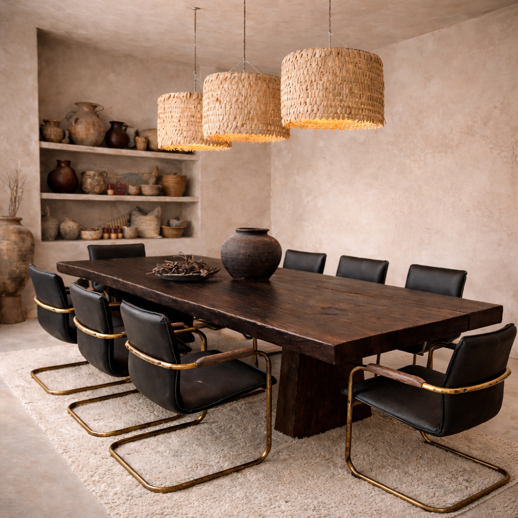 Dining Table: Kaleb, Dining Table, Reclaimed Suar Wood