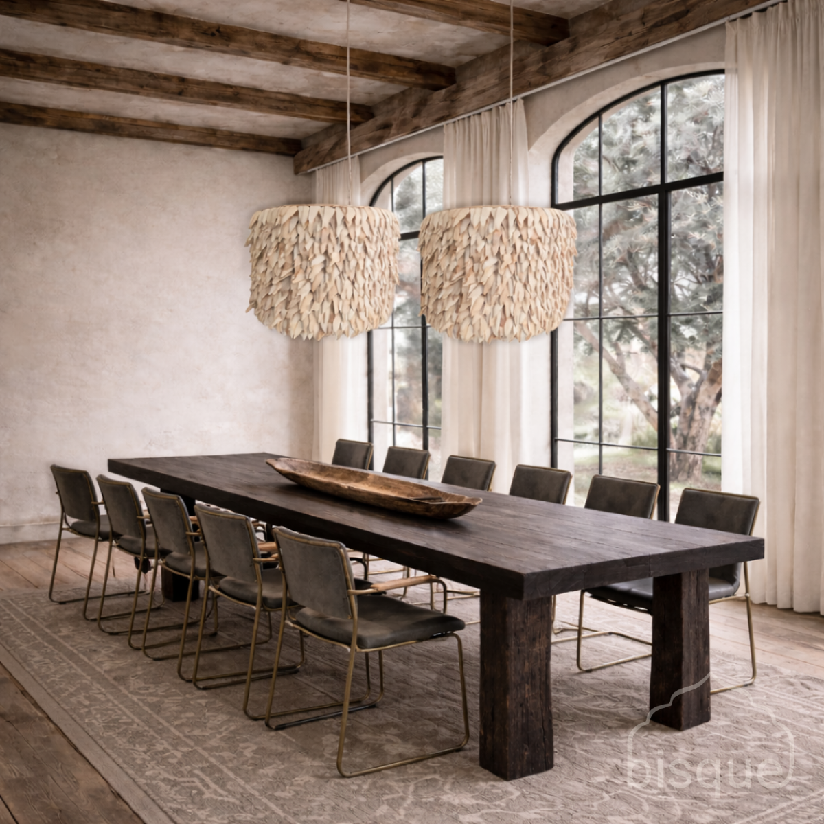 Pendant Light: Kamia : Drum 56cm Coconut Pendant Light, Small
