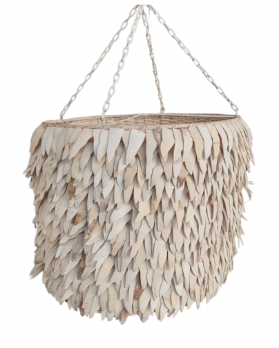 Pendant Light: Nzinga, Drum 70cm Coconut Pendant Light, Large