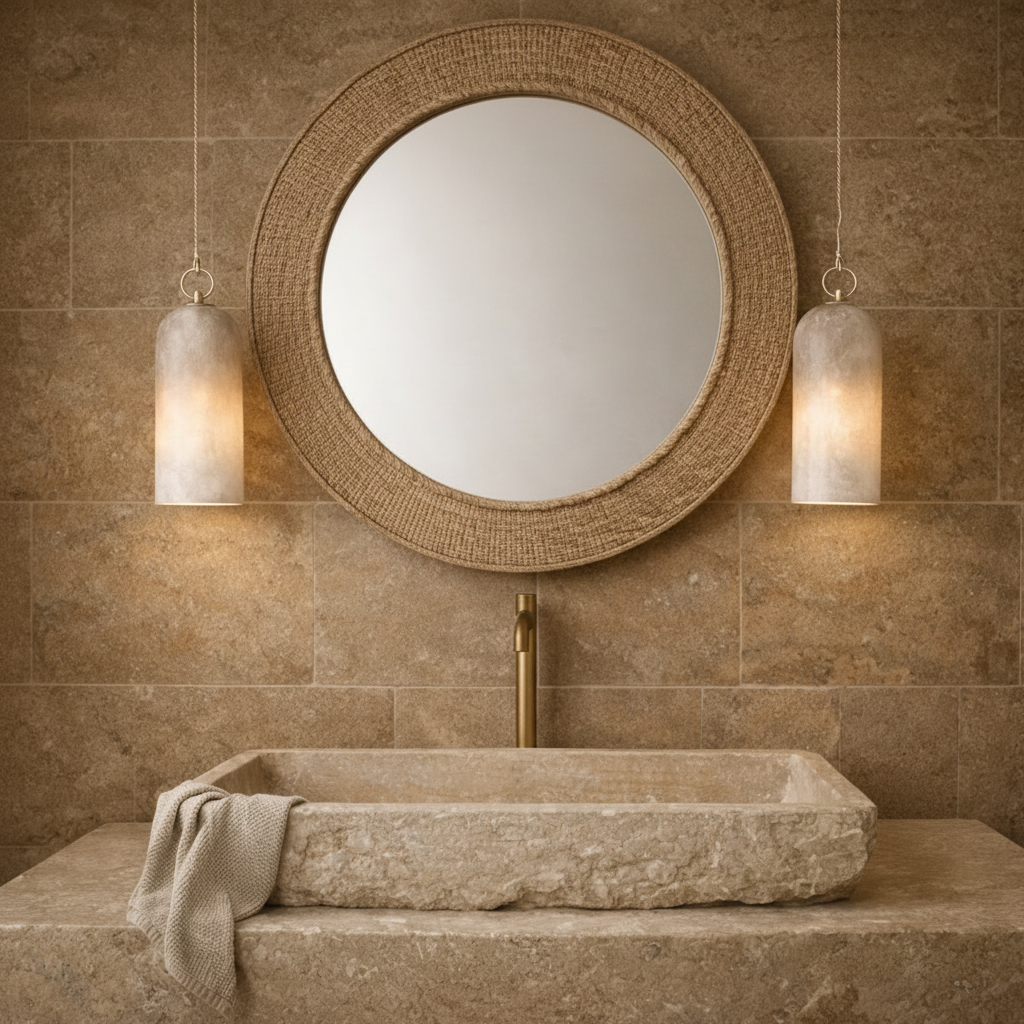Pendant Light: Leni : Tubular 30cm Long Onyx Pendant Light with Yollum Marble Basins