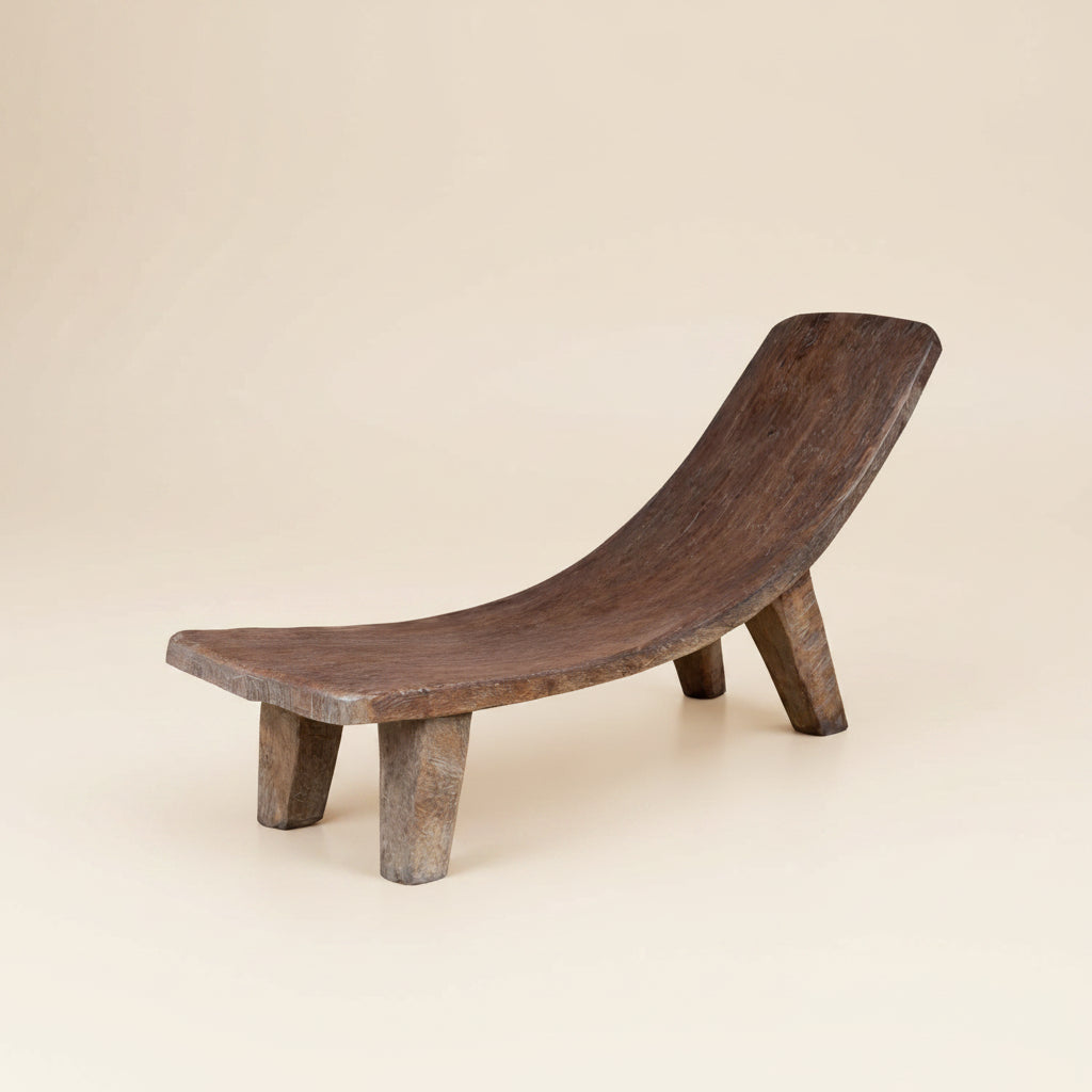 Lobi hand carved primitive slay bench, made of Laban Wood 172cm long