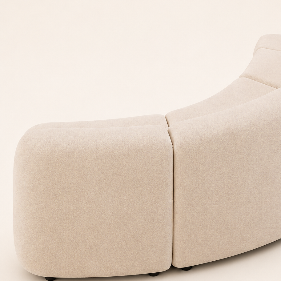 Sofa : Luca : Curved Modular Off White Upholstered 95 cm deep 4.3 m Sofa
