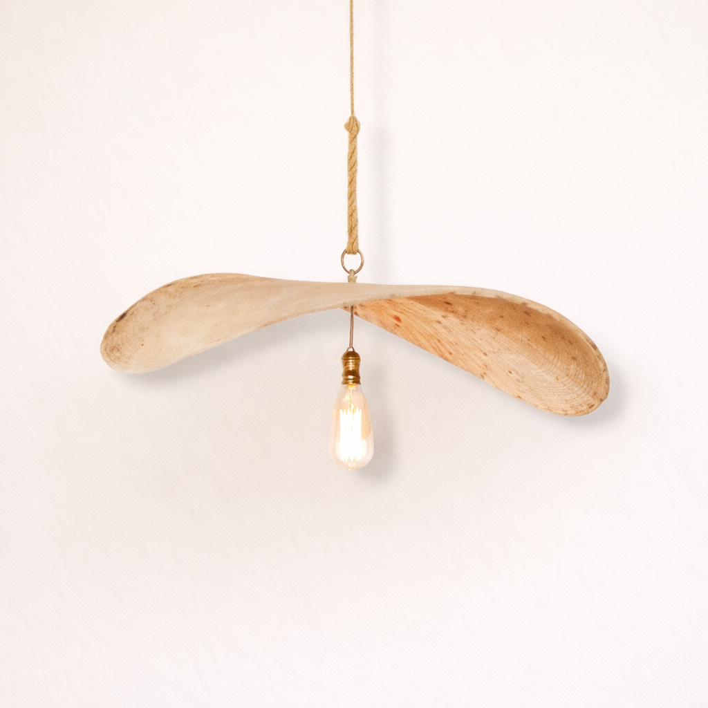 CLEARANCE PENDANT : Marica : Rattan Thin Wave Pendant Light, in two sizes 75cm and 90cm