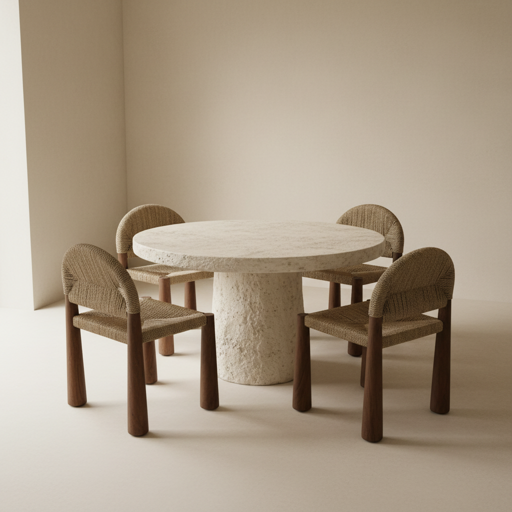 Dining chair: Mendong, Seagrass & Teak dining chair. Natural