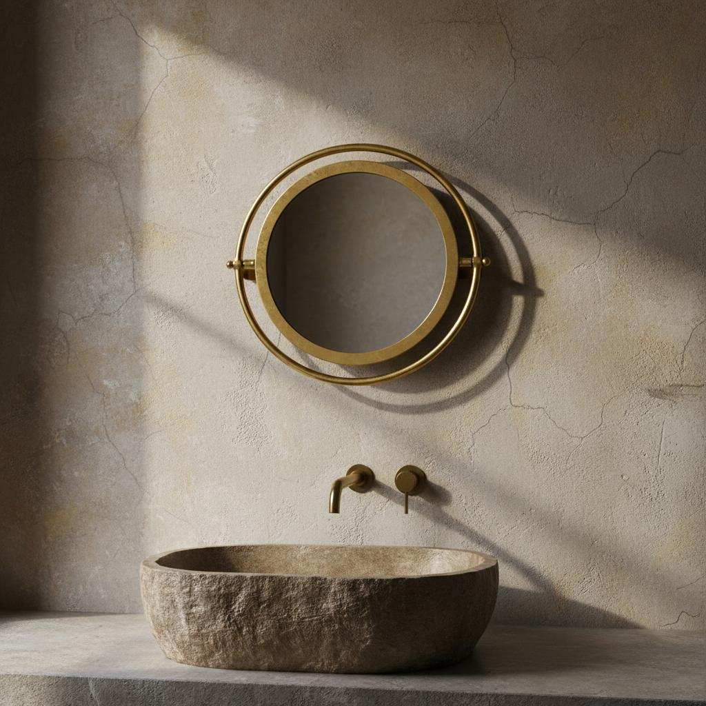 Mirror : Alena : Brass Swivel Mirror, 36cm