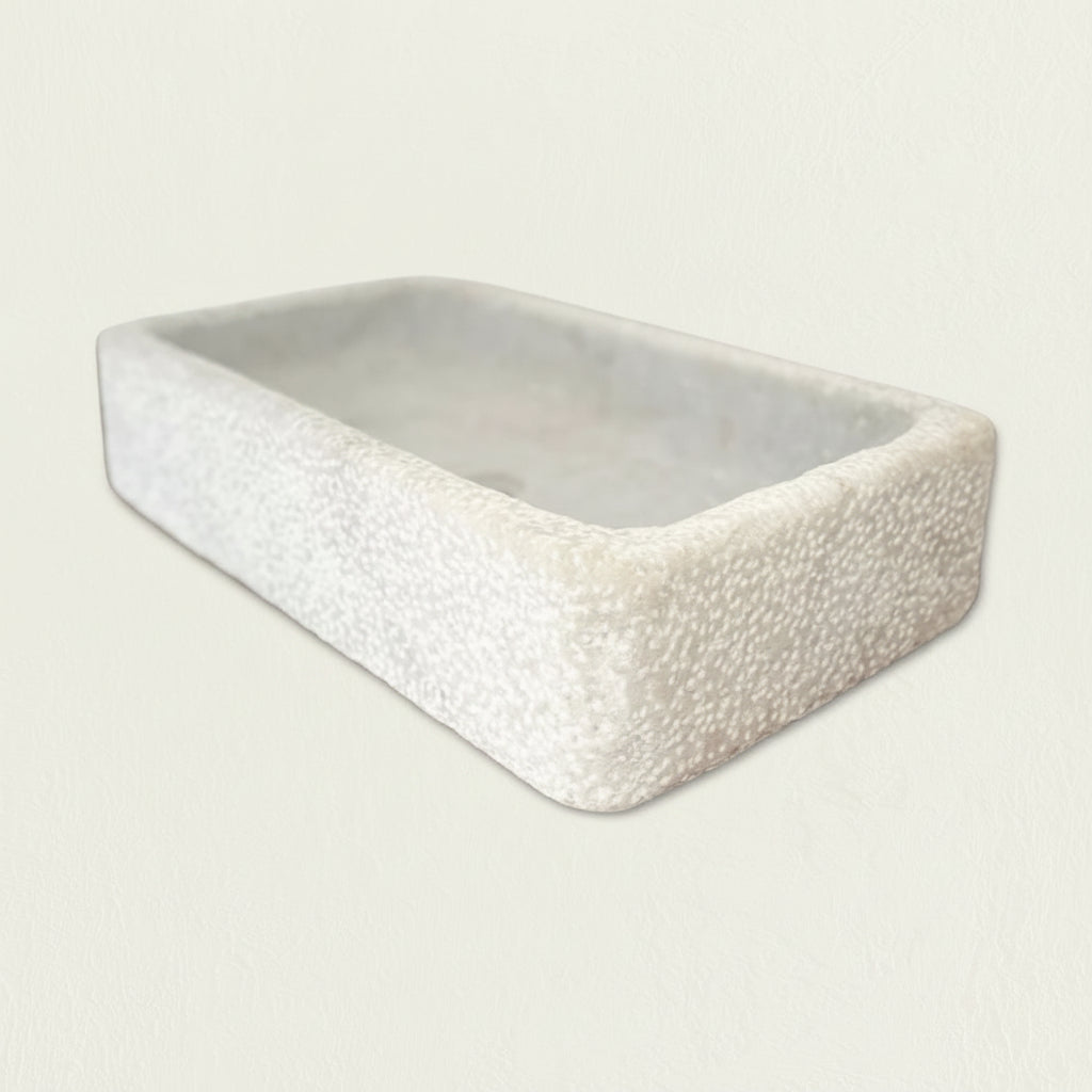 parul hammered cream marble long basin
