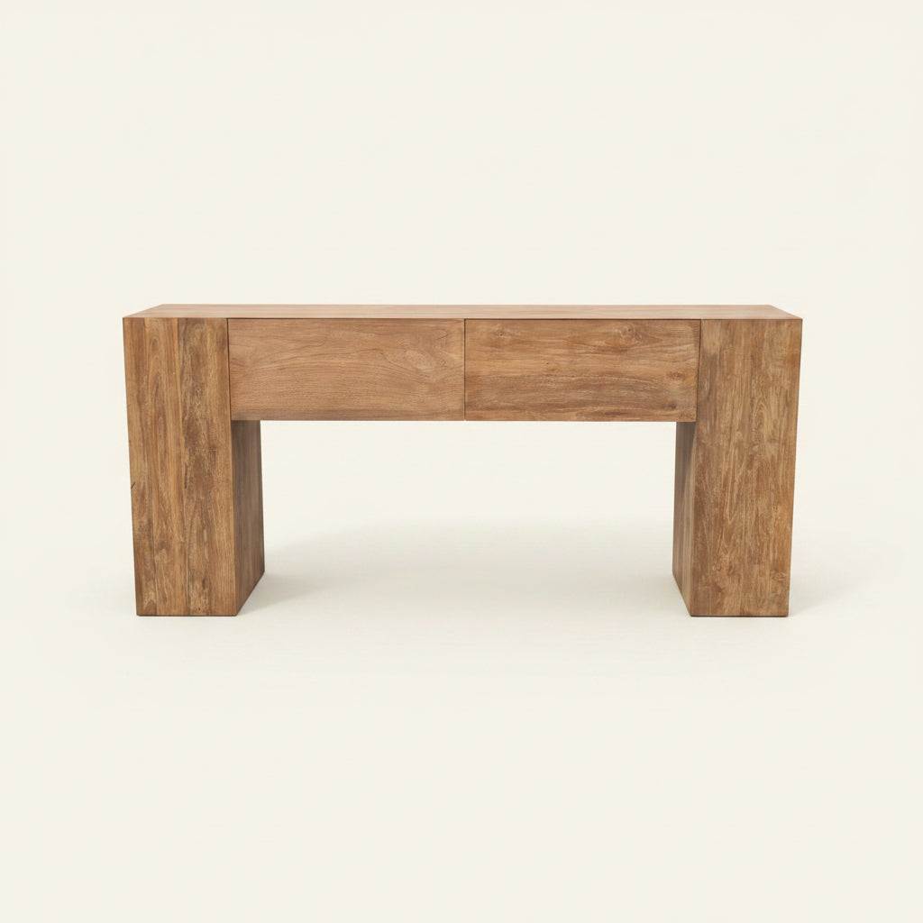 reclaimed teak amma console with drawers