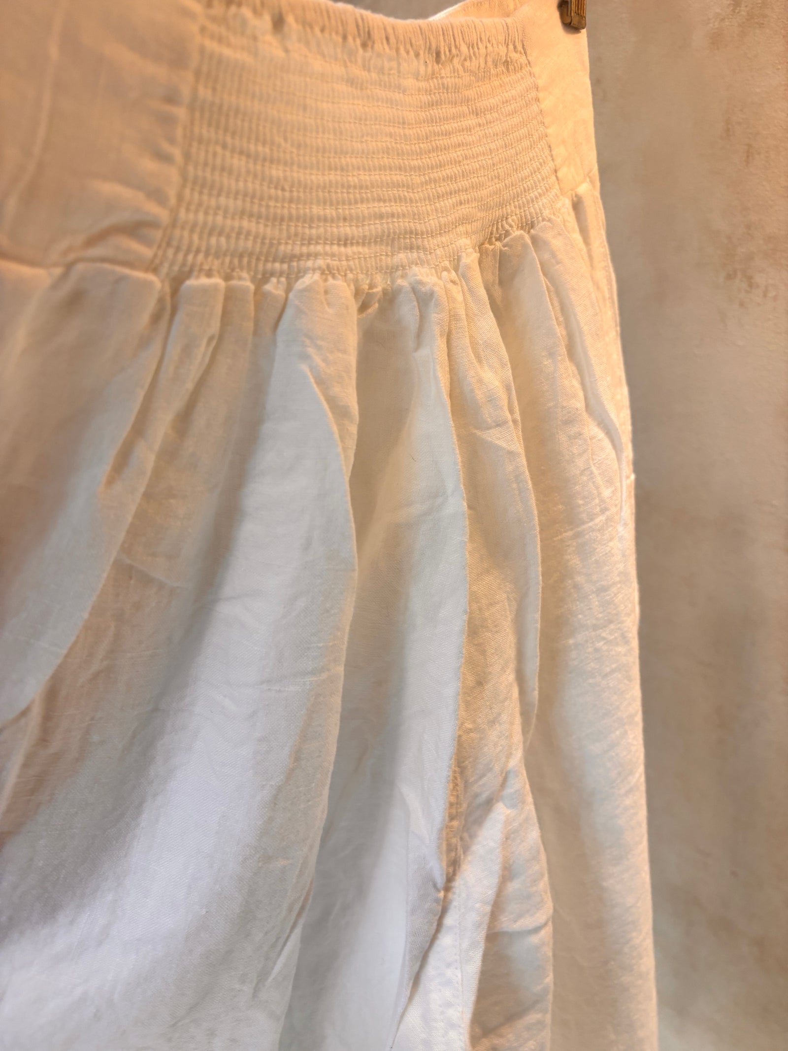Italian Linen : Renata : Wide Leg Pants, XS-S : S-M | White