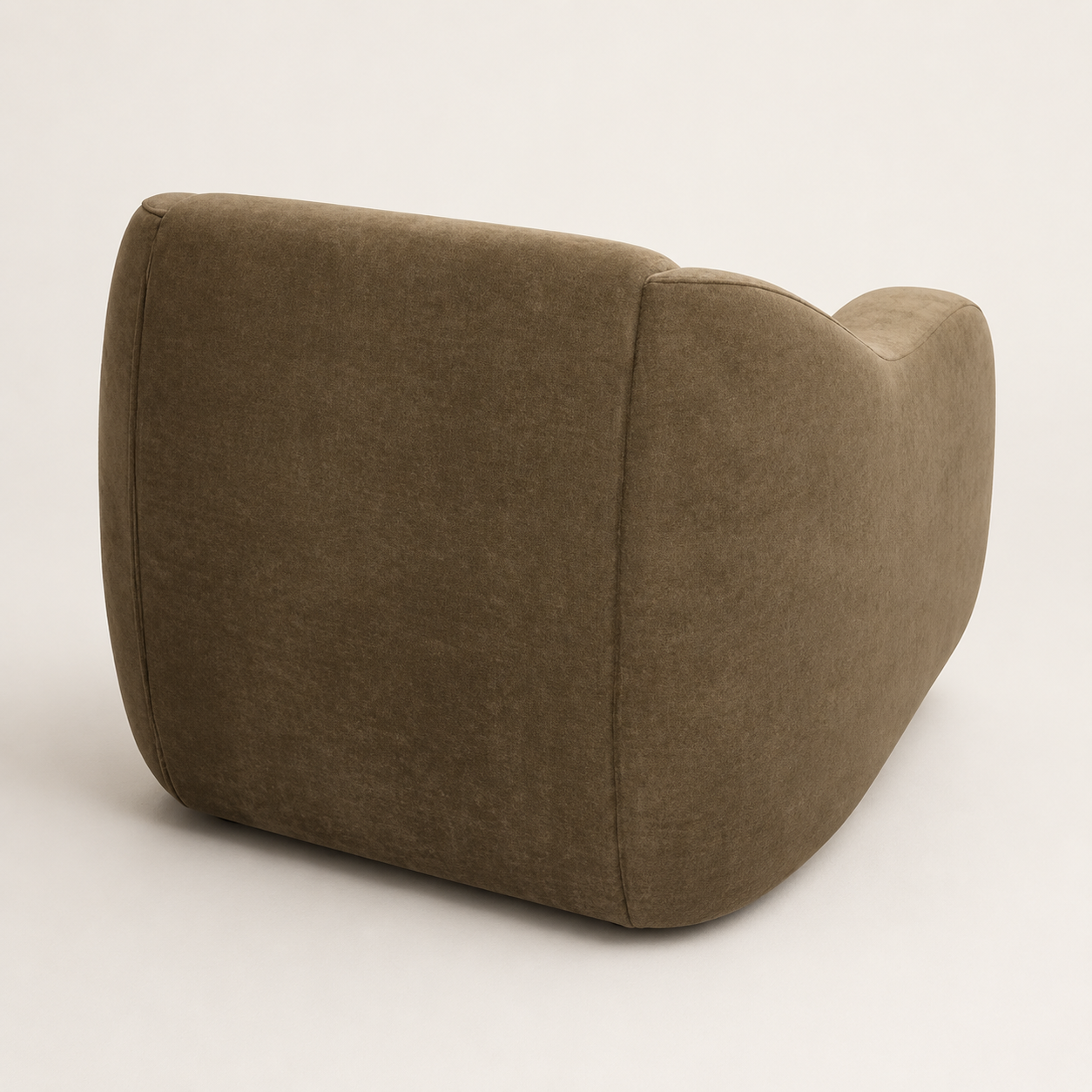 Occasional Chair : Roma : Granada Khaki : Upholstered Low Wide Modular Shaped 90cm deep x 100cm wide | Porto Upholstery