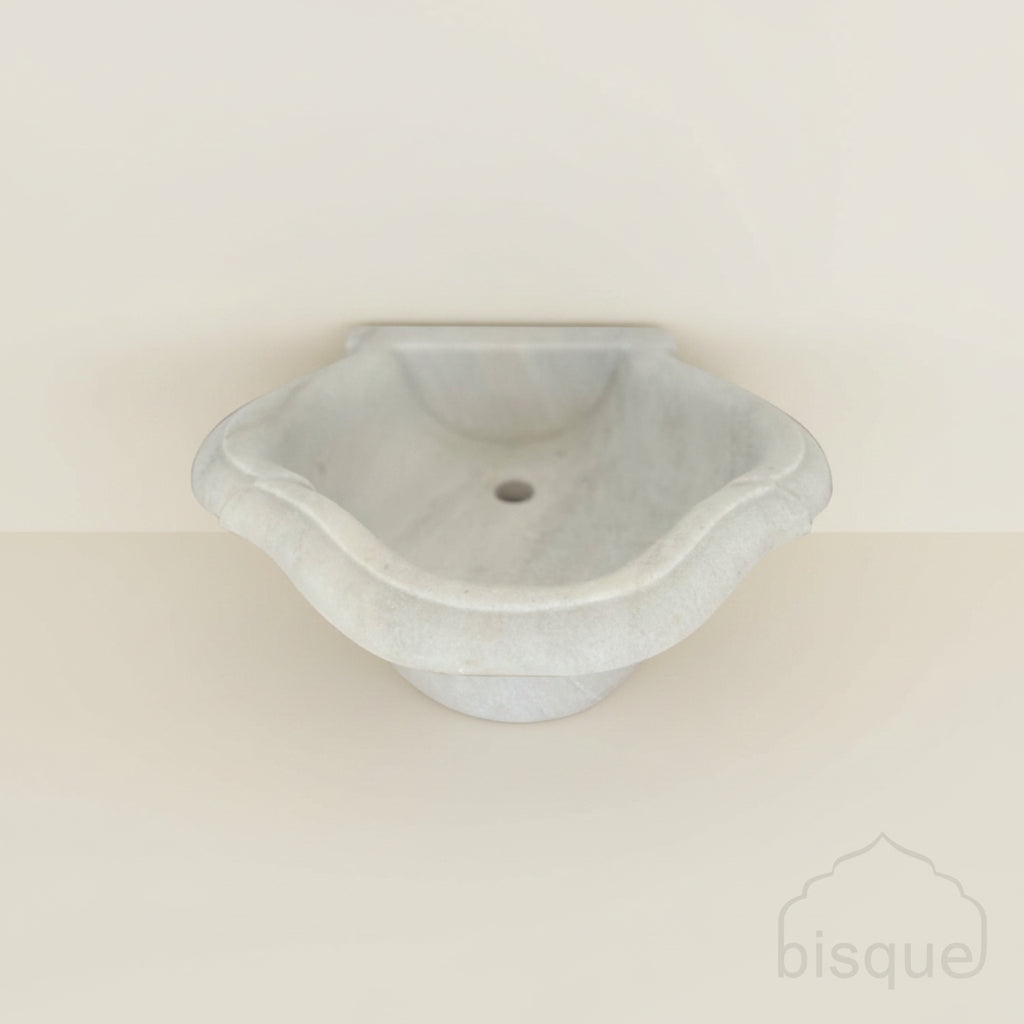 Ryka 56cm Carved White Marble Basin