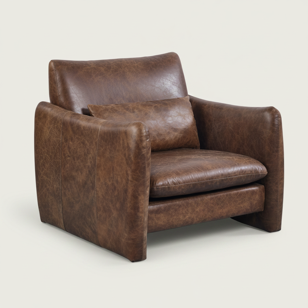 Salerno : Leather Occasional Chair, Leather, Whiskey