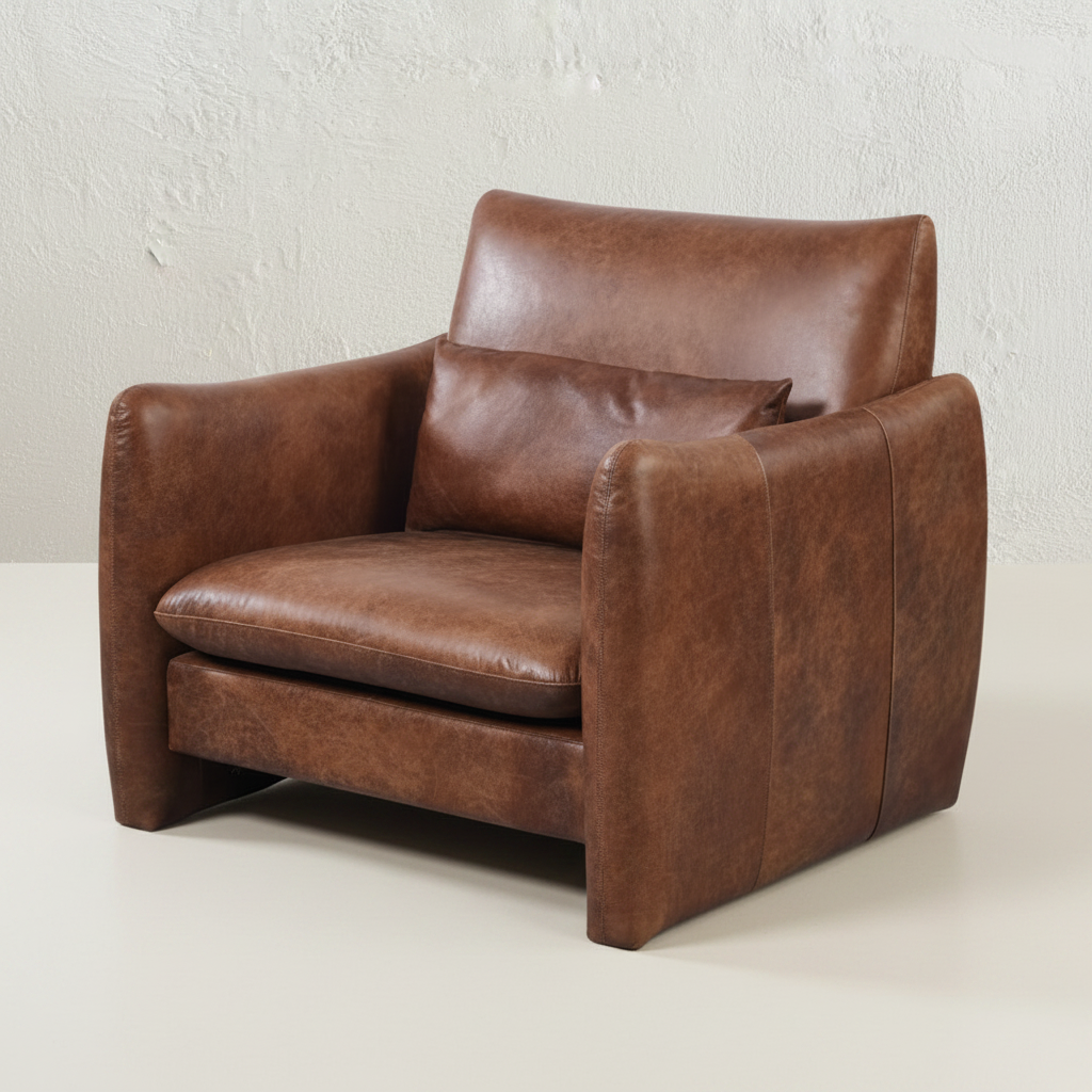 Occasional chair: Salerno Leather Occasional Chair. Tan Leather