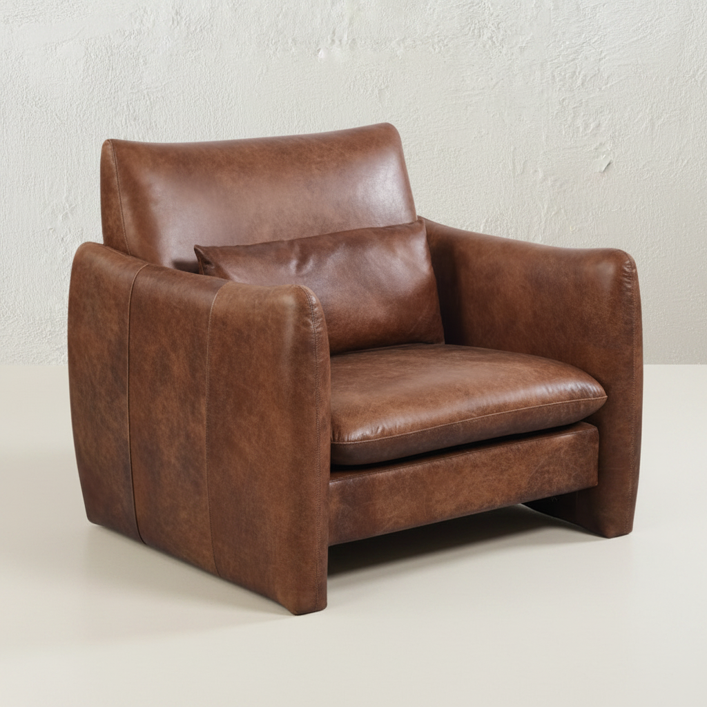 Occasional chair: Salerno Leather Occasional Chair. Tan Leather