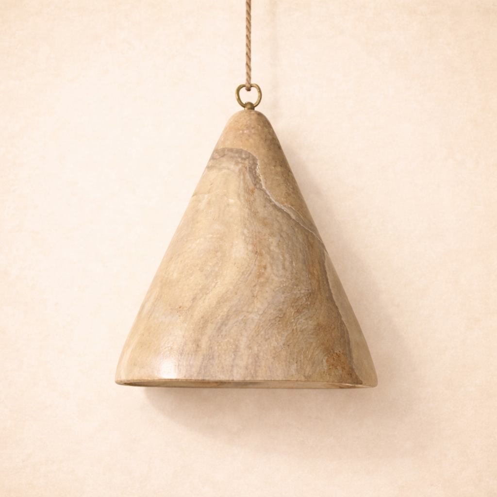 Pendant Light: Santan, Polished Onyx 30cm Cone Pendant Light