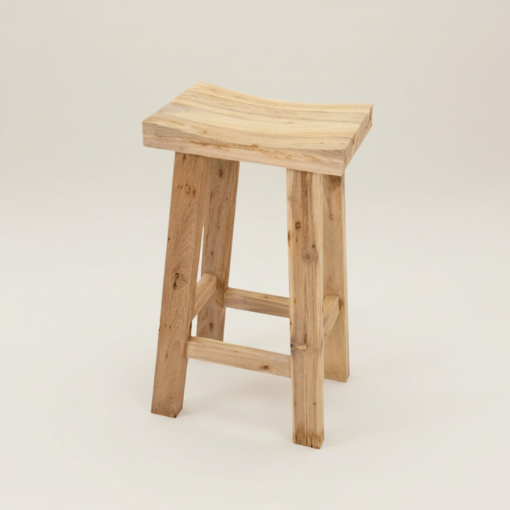 Bar Stool: Santi : Indoor/Outdoor Teak 65cm, Bleached