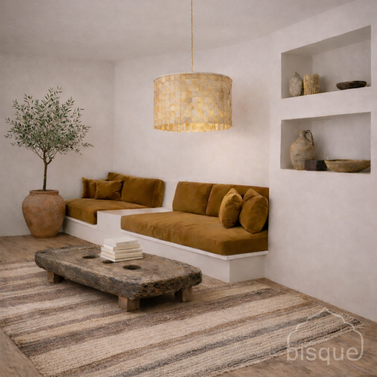 CLEARANCE PENDANT : Sereana : Coconut Husk 70cm Drum Pendant Light