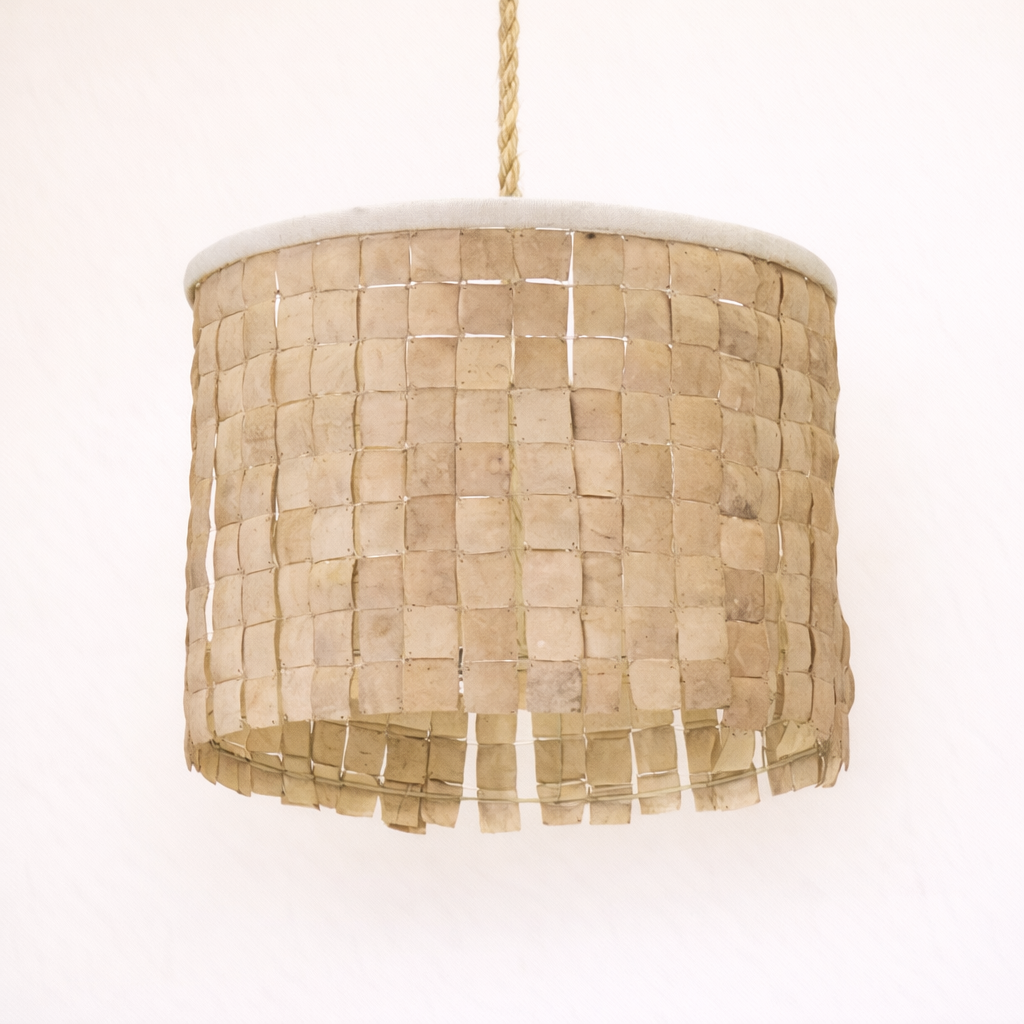 CLEARANCE PENDANT : Sereana : Coconut Husk 70cm Drum Pendant Light
