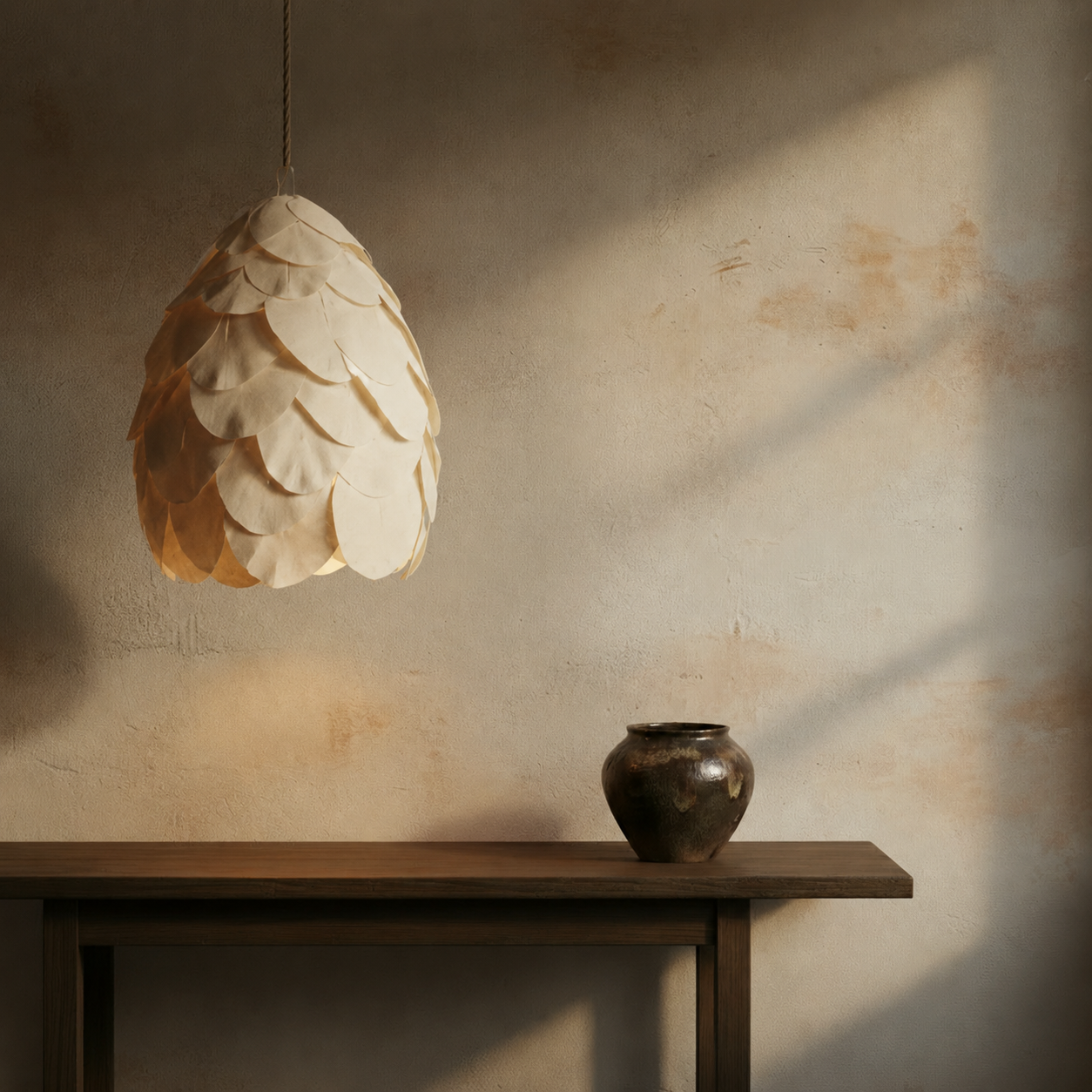 Solana : Cotton Petal Dome Pendant, 63cm