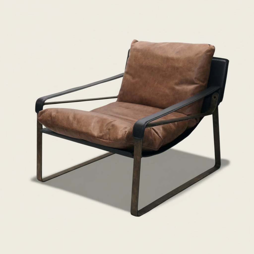 The Thomas brown leather recliner occasional chair, Bisque Traders